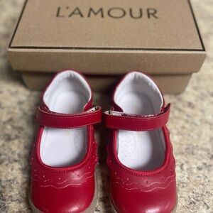 L'Amour Cherry Red Mary Jane Dress Shoes